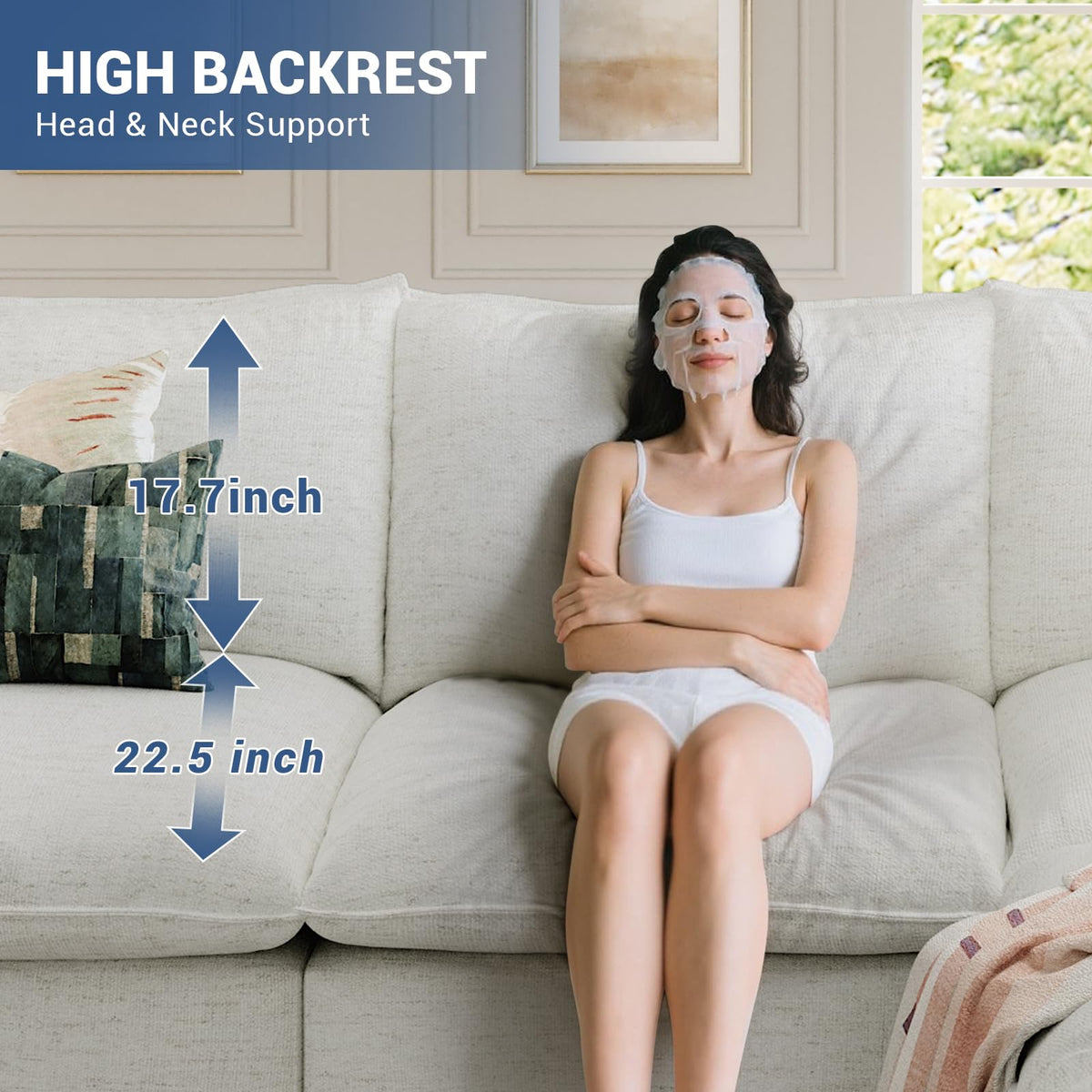 Cloud Modular Sectional Sofa, Waterproof 3 Seat Couch, Cream White