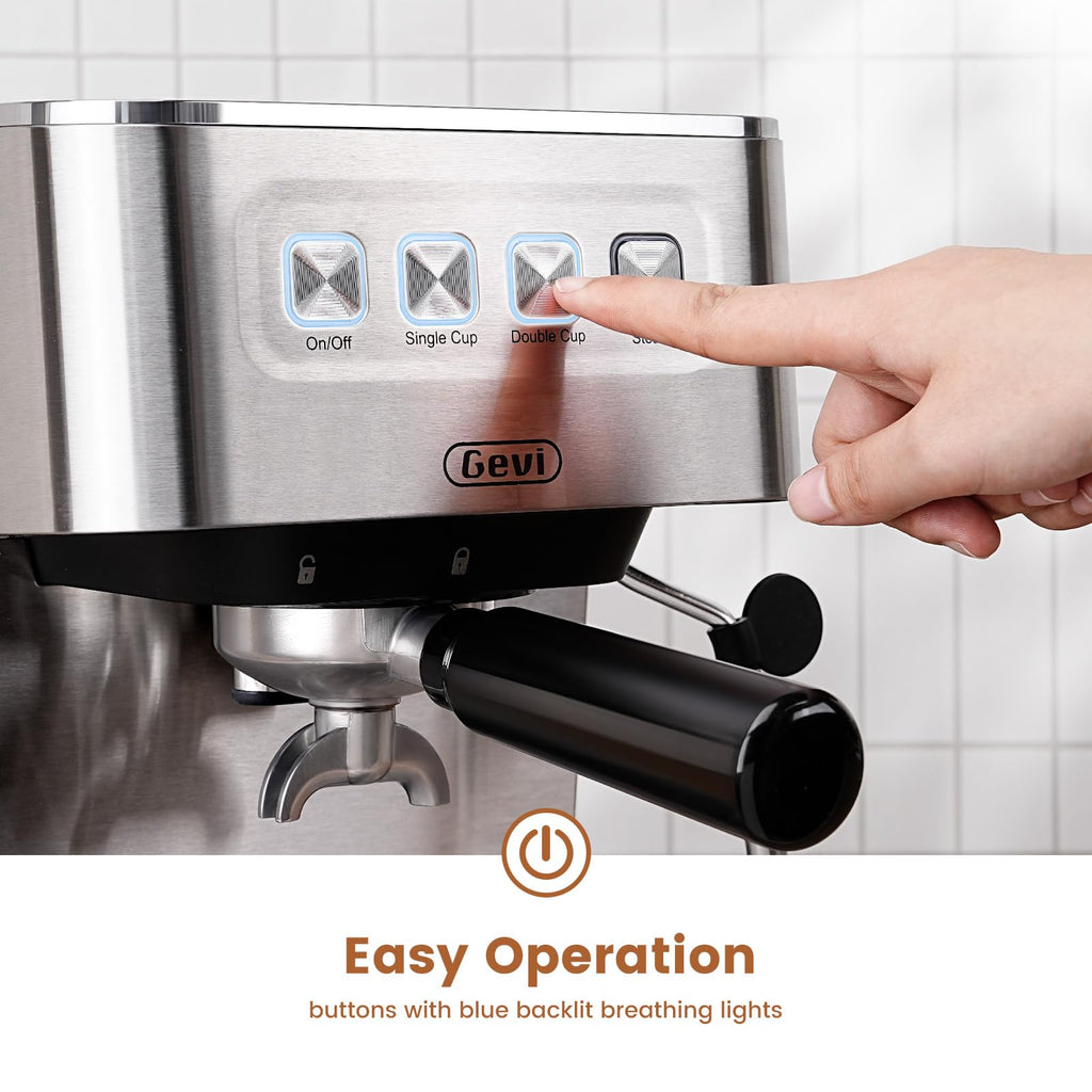 20 Bar Espresso Machine, Programmable Coffee Maker with Milk Frother