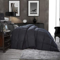 Luxurious King/California King Goose Down Comforter, Unique Black Solid, 600 Thread Count, 100% Egyptian Cotton