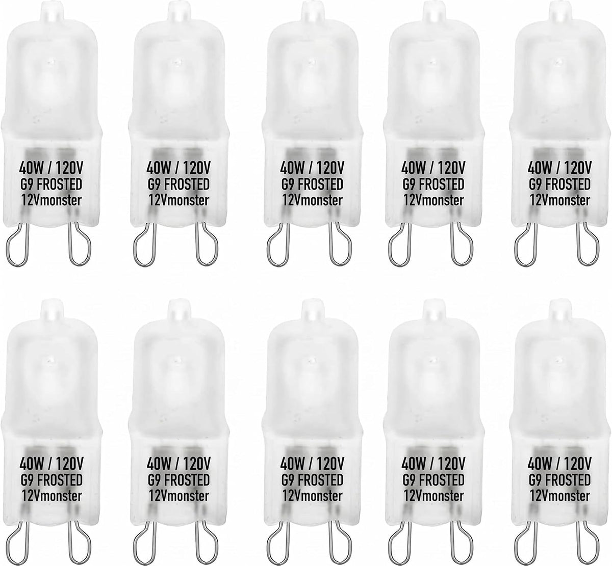 10 Pack Frosted Lense 40W Q40/G9/FR/120V G9 JCD 40 Watt 120 Volt T4 JD Type Halogen Light Bulb Photography Studio Bar