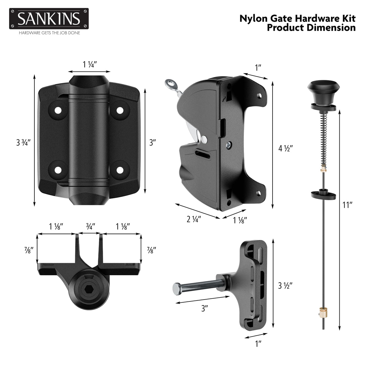 Self-Closing Gate Hinges and Key Lockable Gate Latch Kit, Fence Gate Hardware Kit for Wooden Fence, Pool Safety Fence