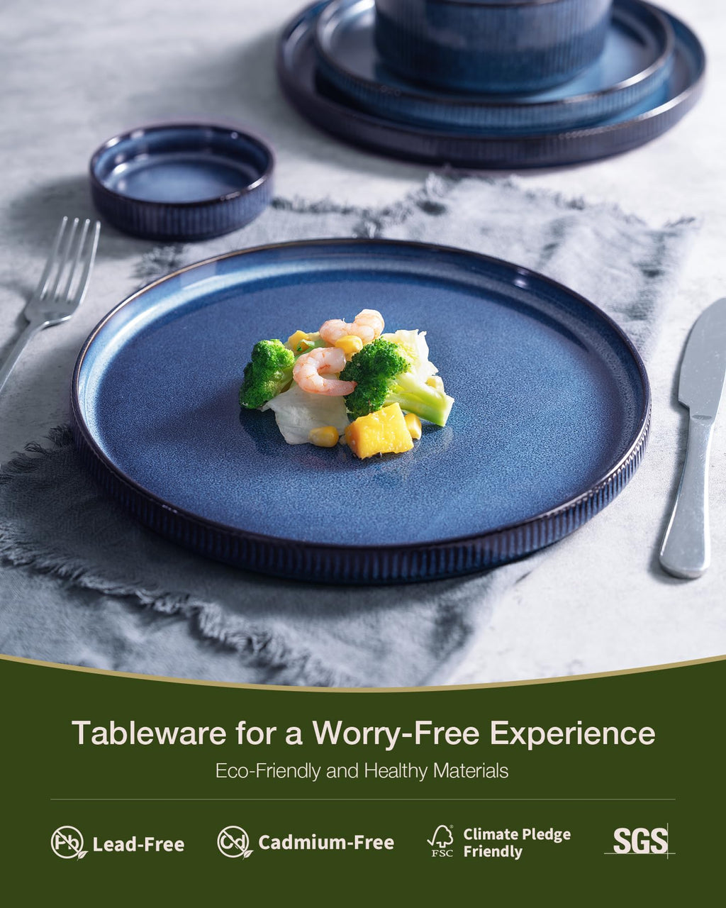 Star Stoneware Dinnerware Sets with Pasta Bowls, 24pc Dishes for 6