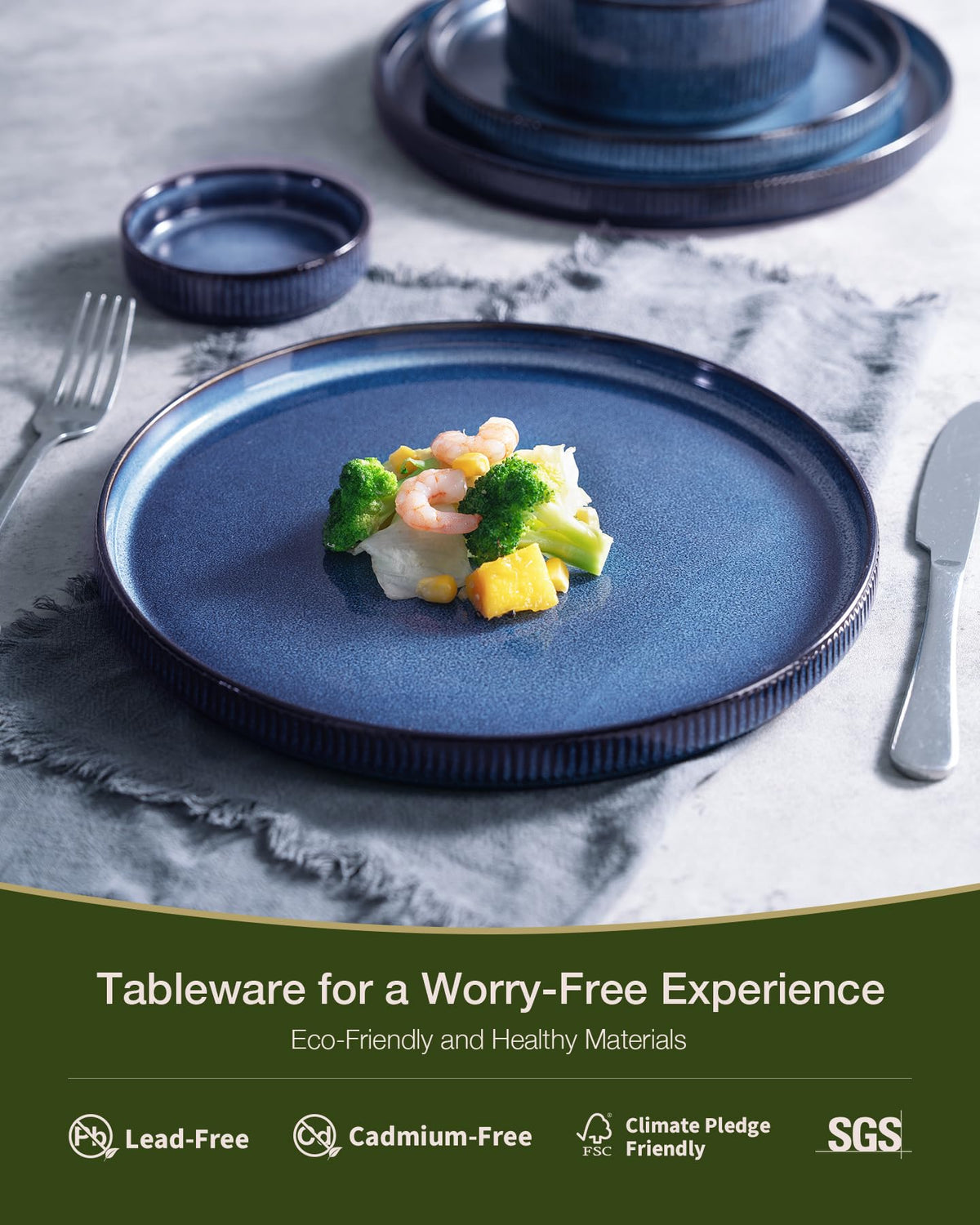 Star Stoneware Dinnerware Sets with Pasta Bowls, 24pc Dishes for 6