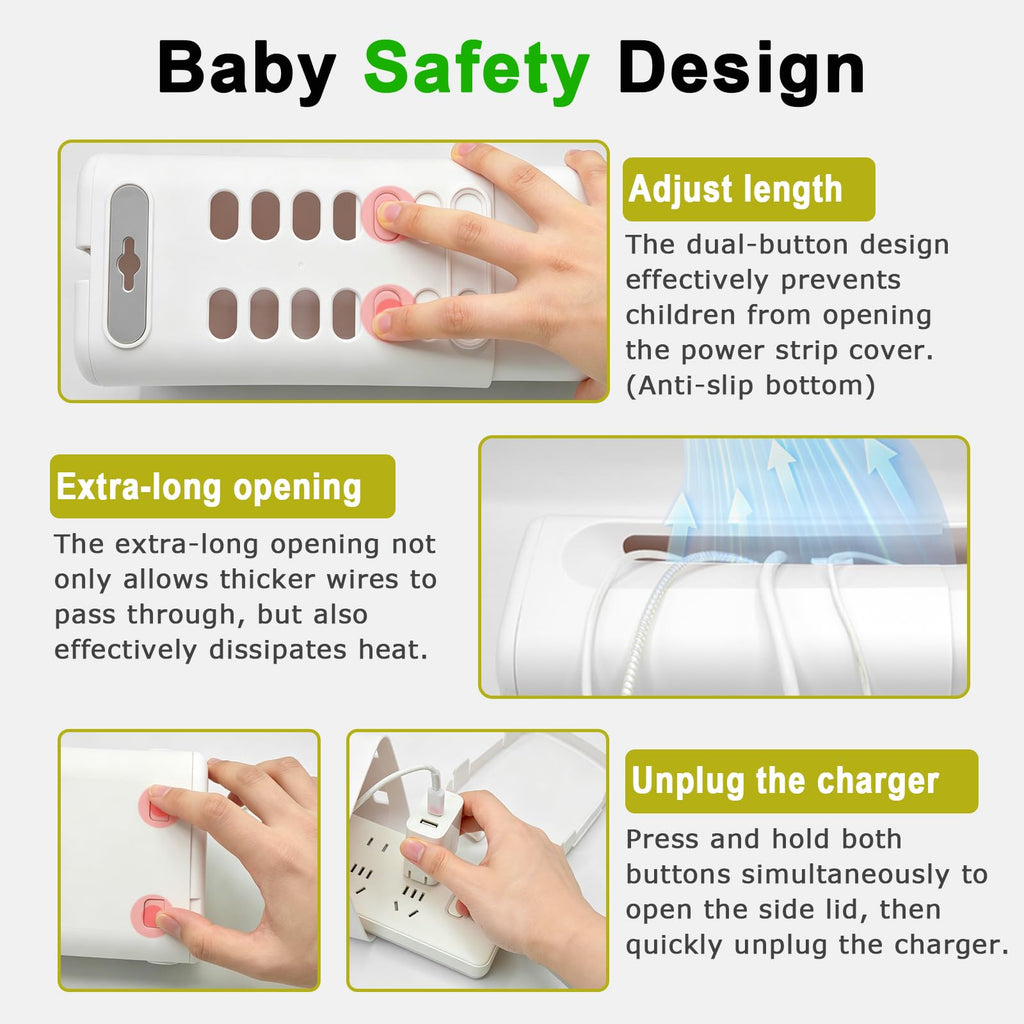 Baby Proof Power Strip Cover Box, 2 Pack
