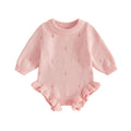 Newborn Baby Girl Ruffle Knit Sweater Romper Coming Home Outfit