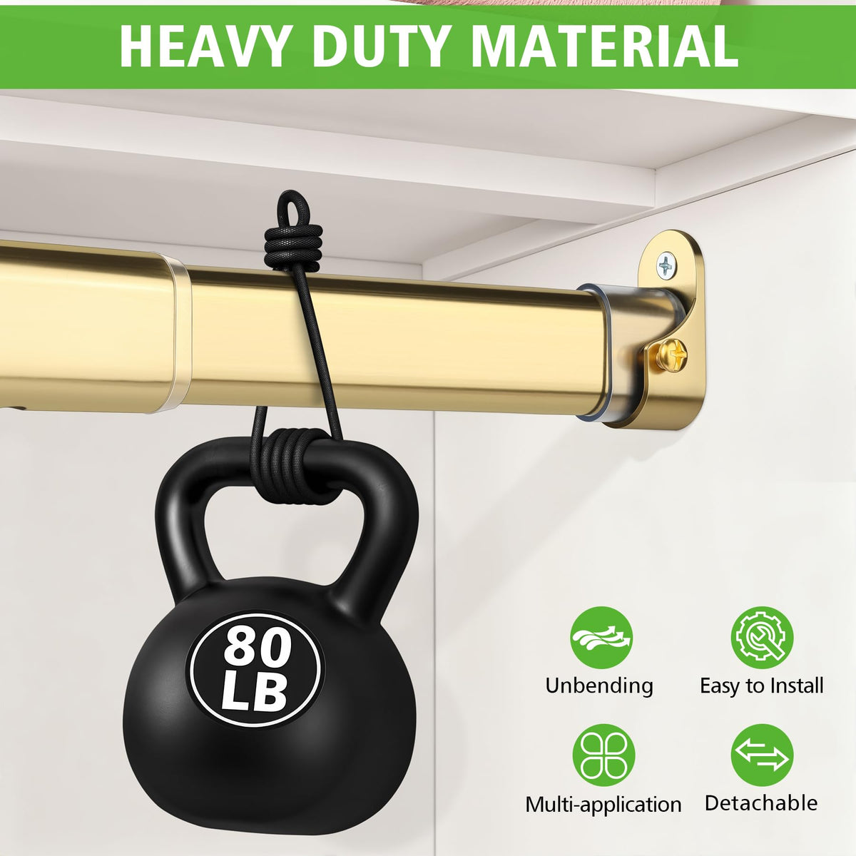 Oval Closet Rod for Hanging Clothes 18.2 to 31 Inch, Includes End Supports, Adjustable Wardrobe Tube, Heavy Duty