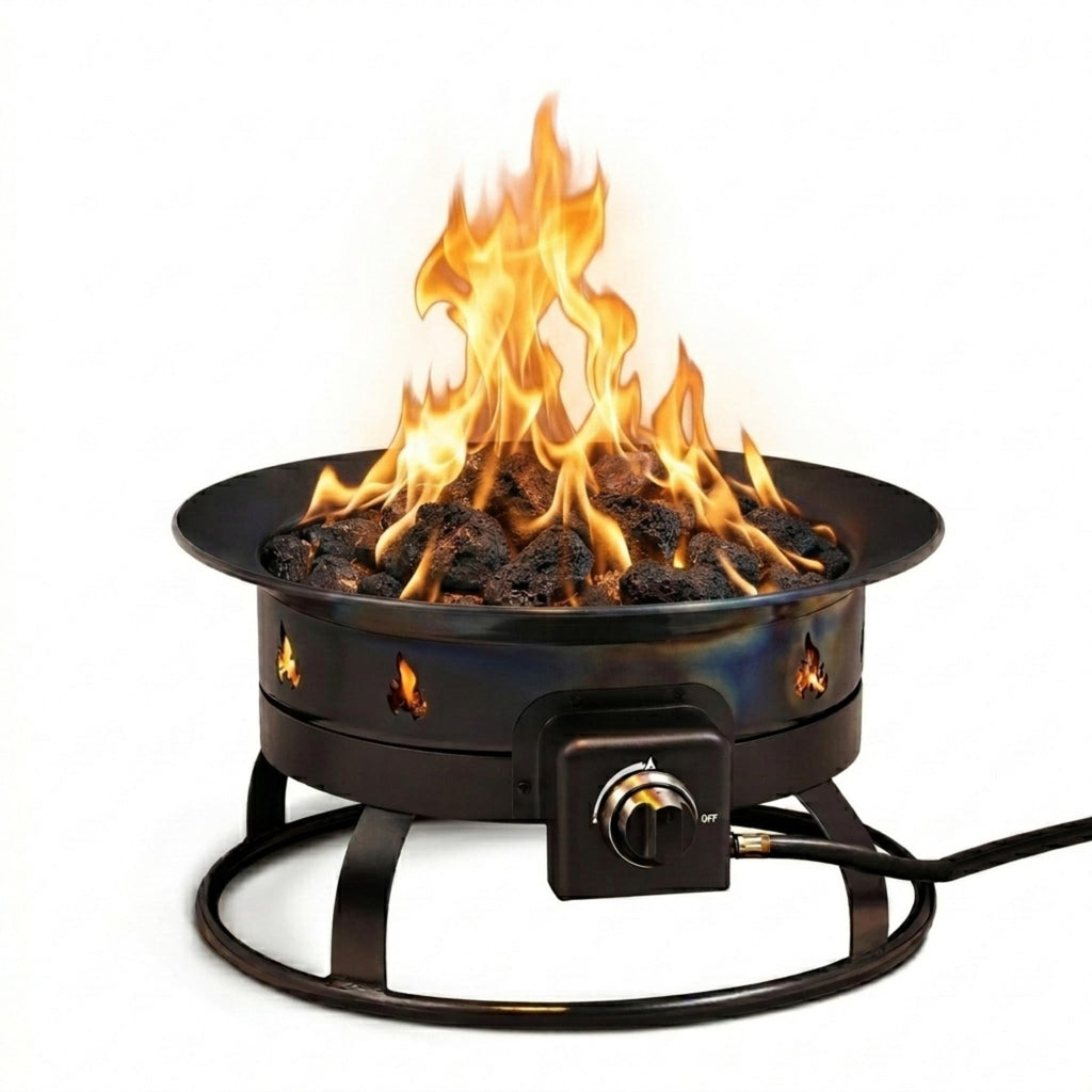 5995 58, 000 BTU Portable Propane Smokeless Outdoor Gas Fire Pit Black