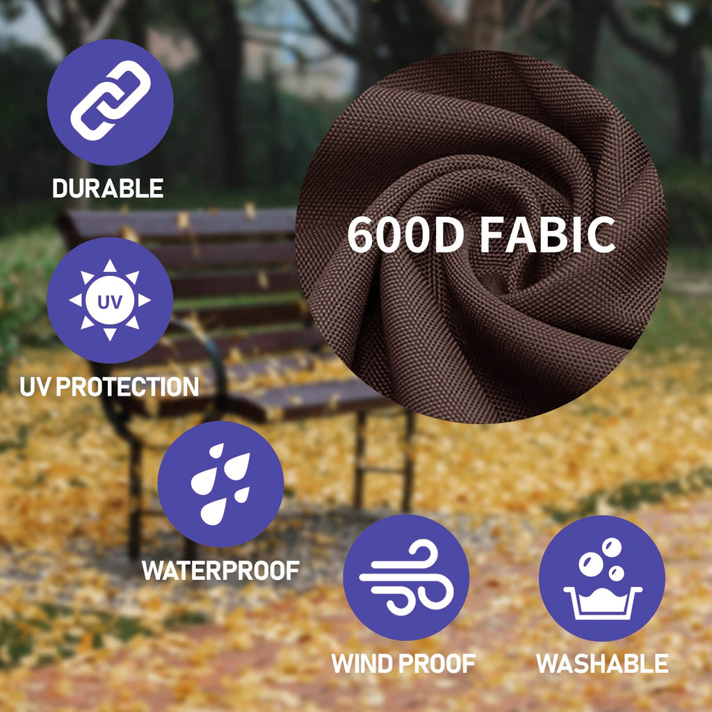 100% Waterproof Outdoor Patio Sofa/Loveseat/Bench Cover, Lawn Patio Furniture Covers with Air Vent, Fits up to 58W x
