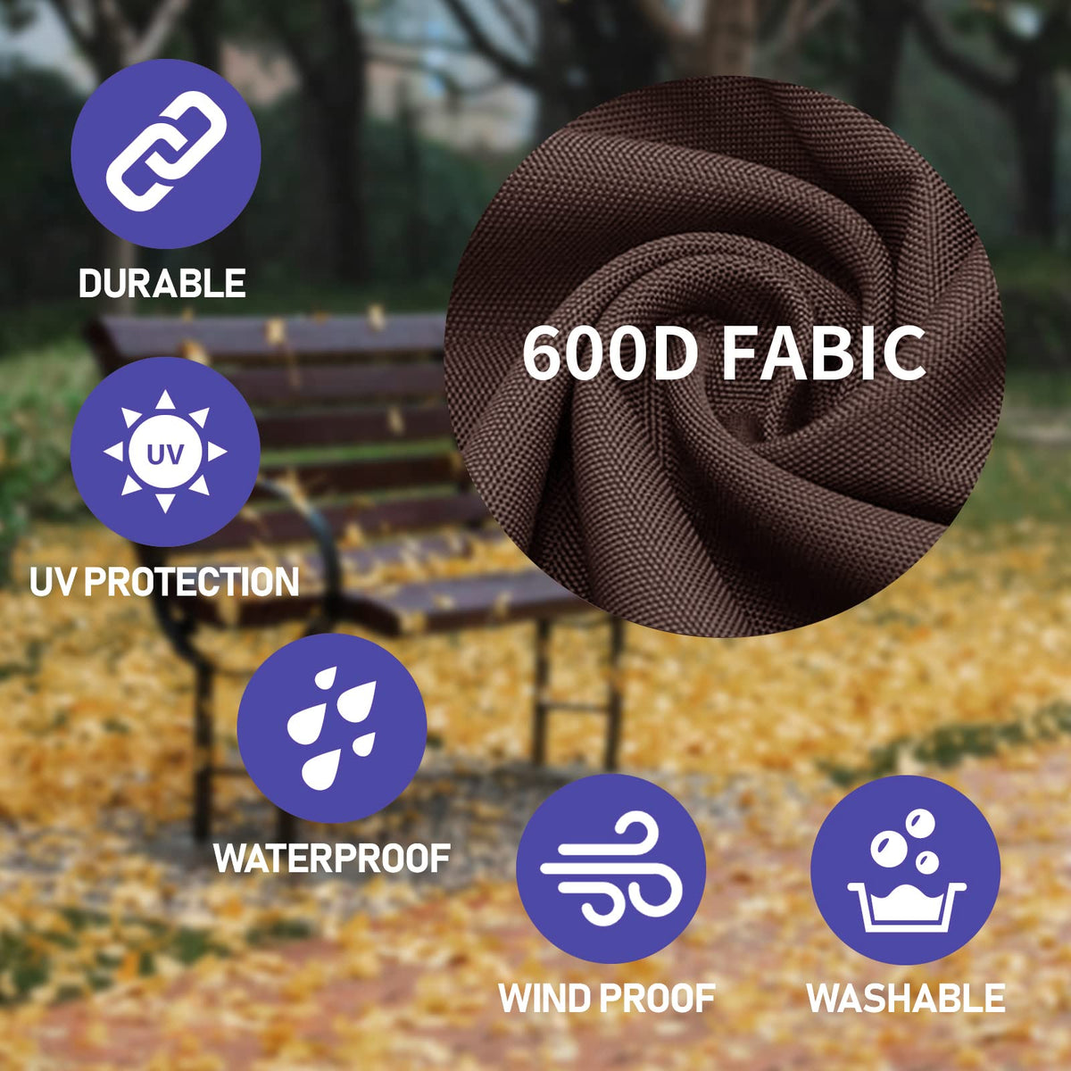 100% Waterproof Outdoor Patio Sofa/Loveseat/Bench Cover, Lawn Patio Furniture Covers with Air Vent, Fits up to 58W x