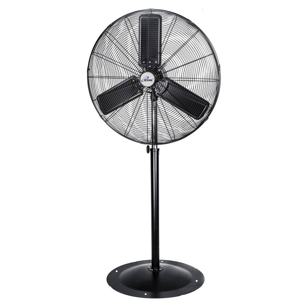 30" Commercial Pedestal Oscillating Fan - Shop, Garage, Warehouse - 120V, 1.8A, 8400 CFM