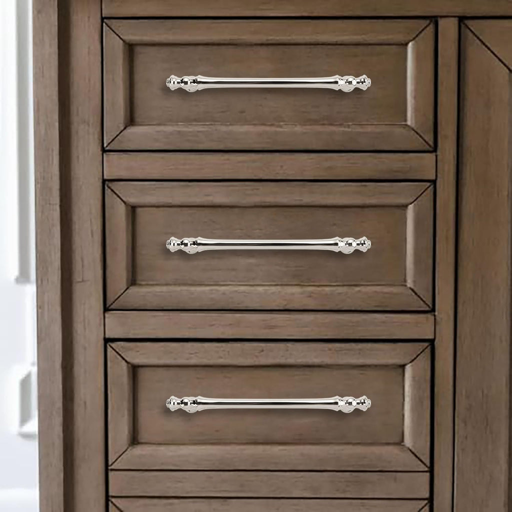 10 Pack 3-3/4 Inch(96mm) Polished Nickel Cabinet Pulls Drawer Pulls Kitchen Cabinet Hardware Zinc Pulls for Dresser