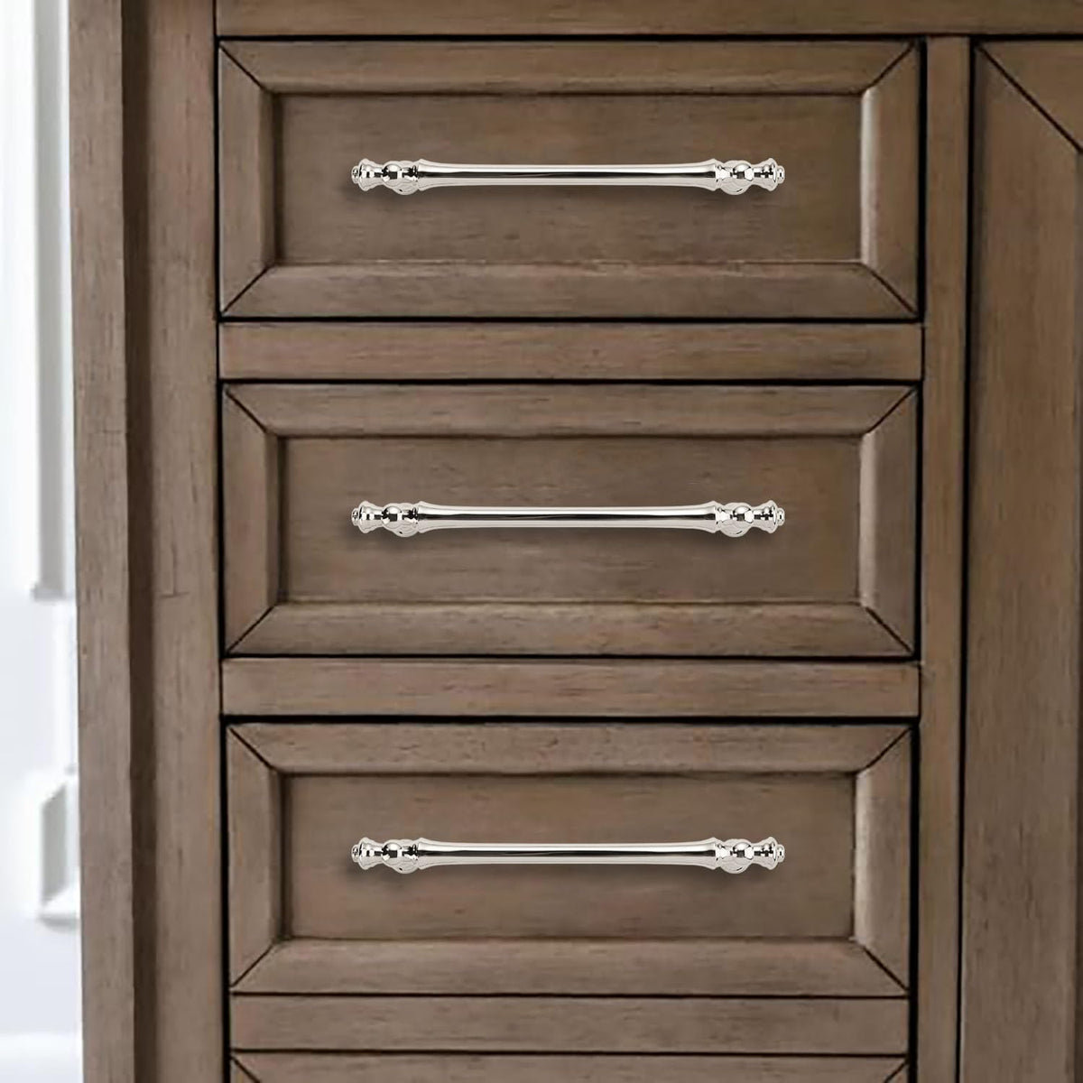 10 Pack 3-3/4 Inch(96mm) Polished Nickel Cabinet Pulls Drawer Pulls Kitchen Cabinet Hardware Zinc Pulls for Dresser