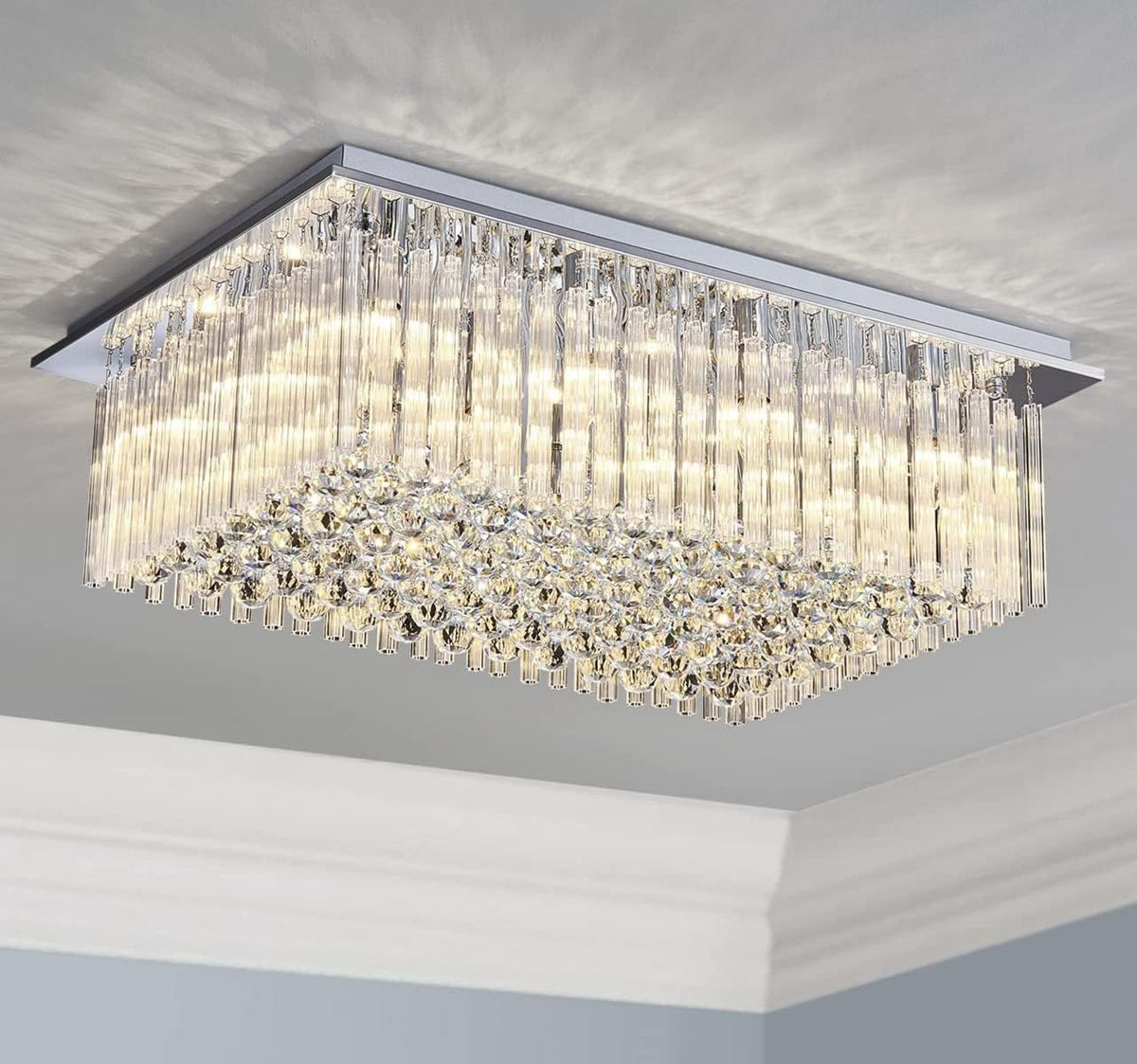 12-Light Modern K9 Crystal Chandelier for Large Dining Rooms and Foyers