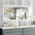 Bathroom Mirror for Wall 60x28 Inch, White Metal Framed