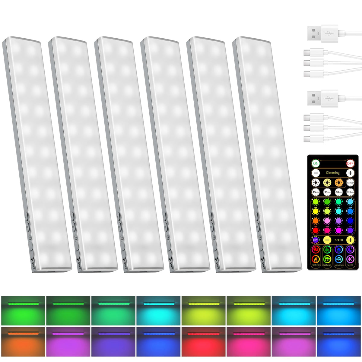 80RGB Color Changing Under Cabinet Lighting, Led Shelf Lights