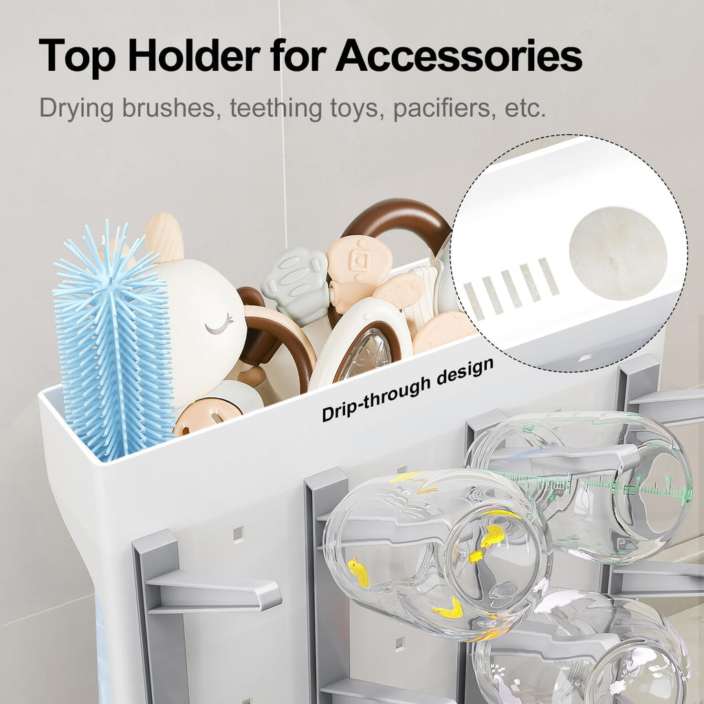 Baby Bottle Drying Rack: Space Saving Vertical Bottle Dryer Holder