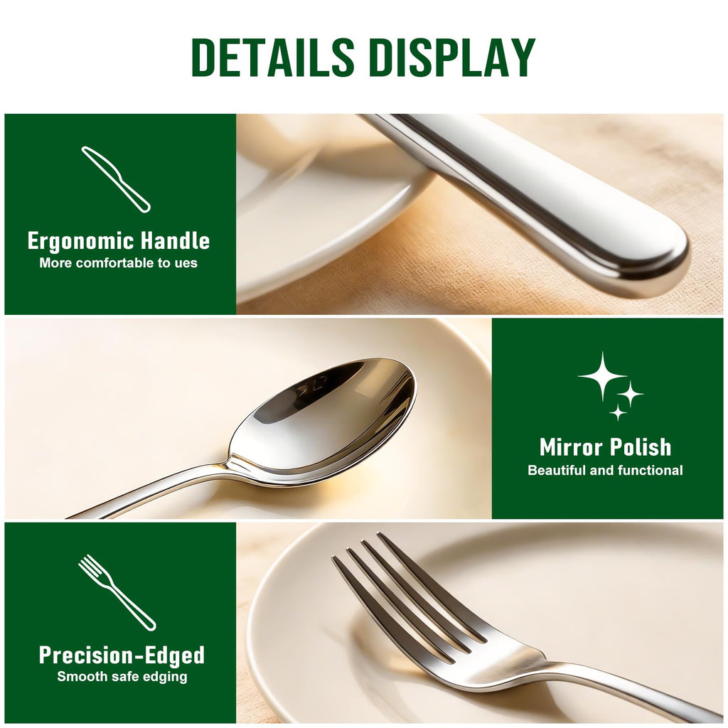 20 Piece Silverware Flatware Set, Stainless Steel Cutlery Set for 4