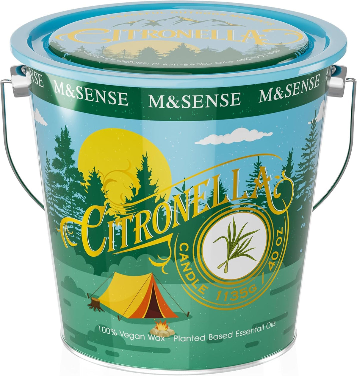 40 oz Large Citronella Eucalyptus Scented Candle Outdoor