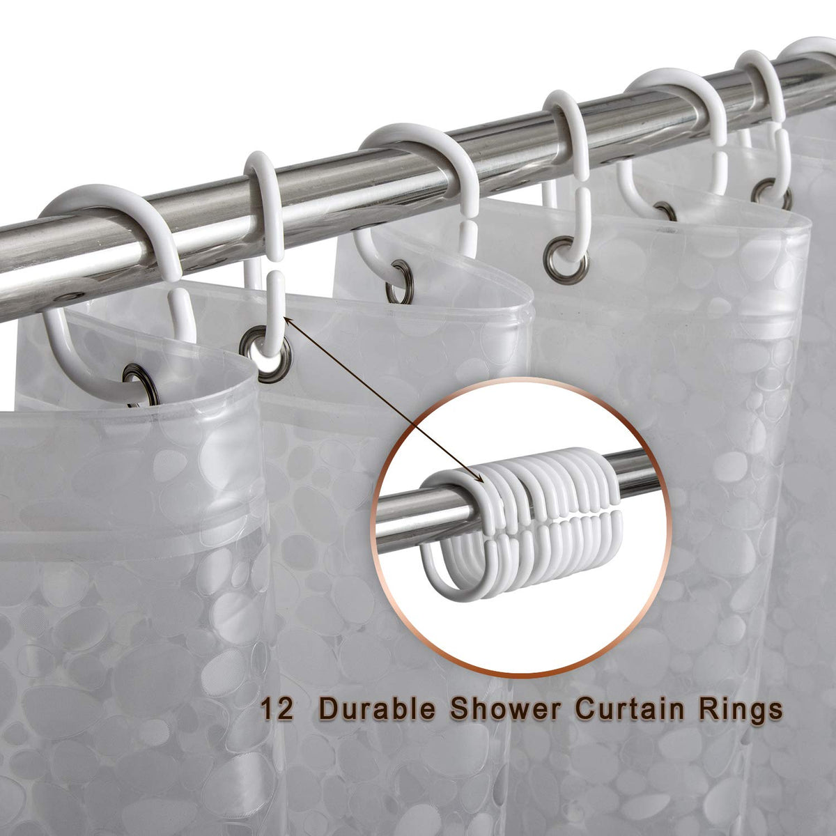 Extra Long Shower Curtain Liner, Heavyweight Liner with Magnets and Rust-Proof Metal Grommets, Waterproof Shower