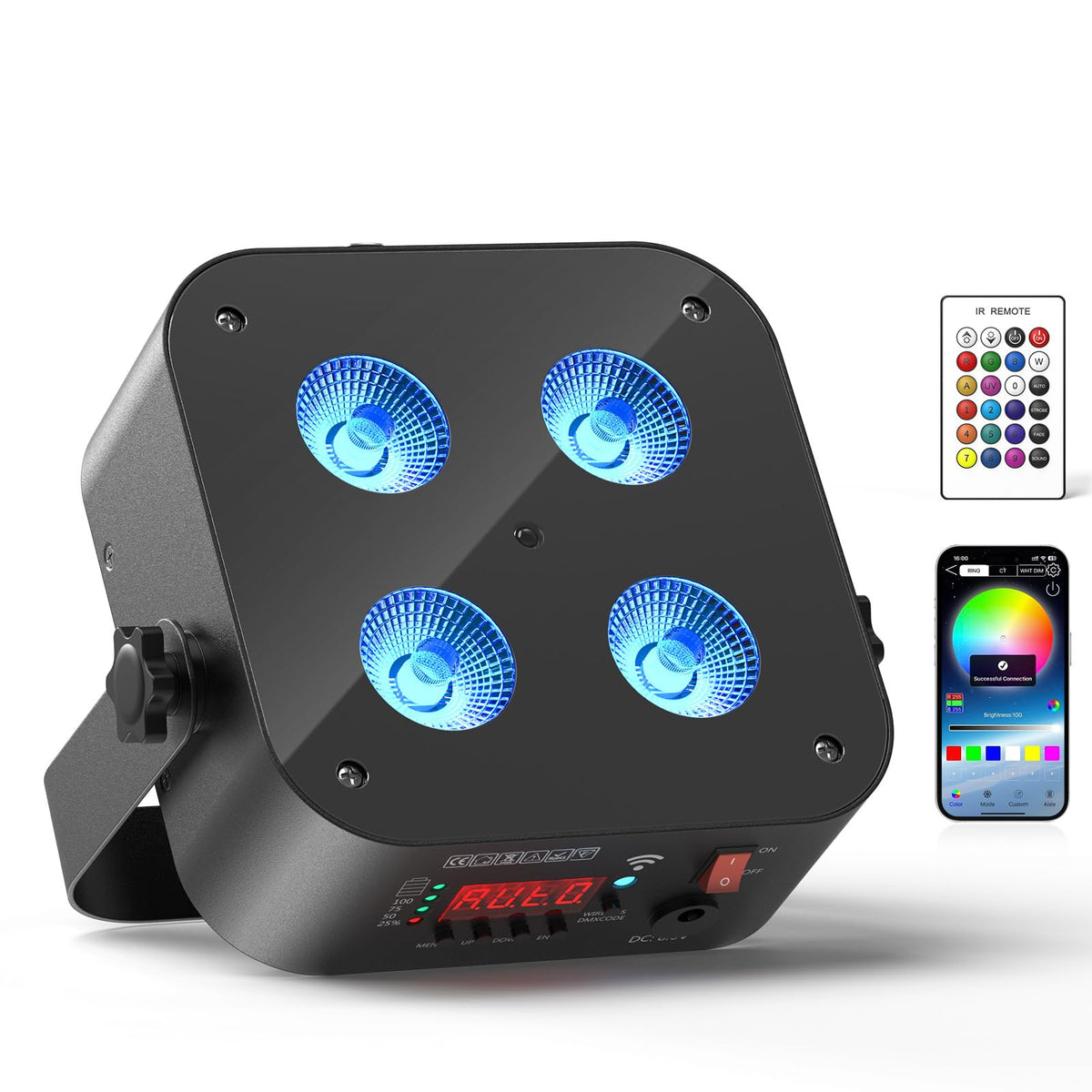 Mini Rechargeable Stage Lights, 6/8/10CH Par Lights