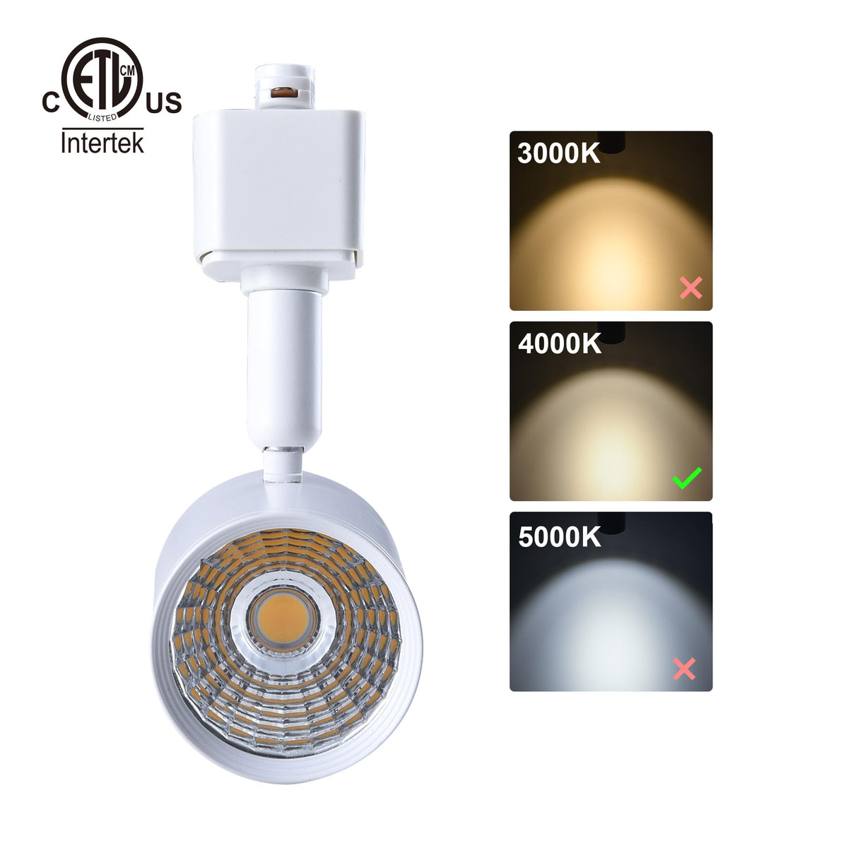 6 Pack H Type LED Track Lighting Heads 6.5W 4000K Neutral White