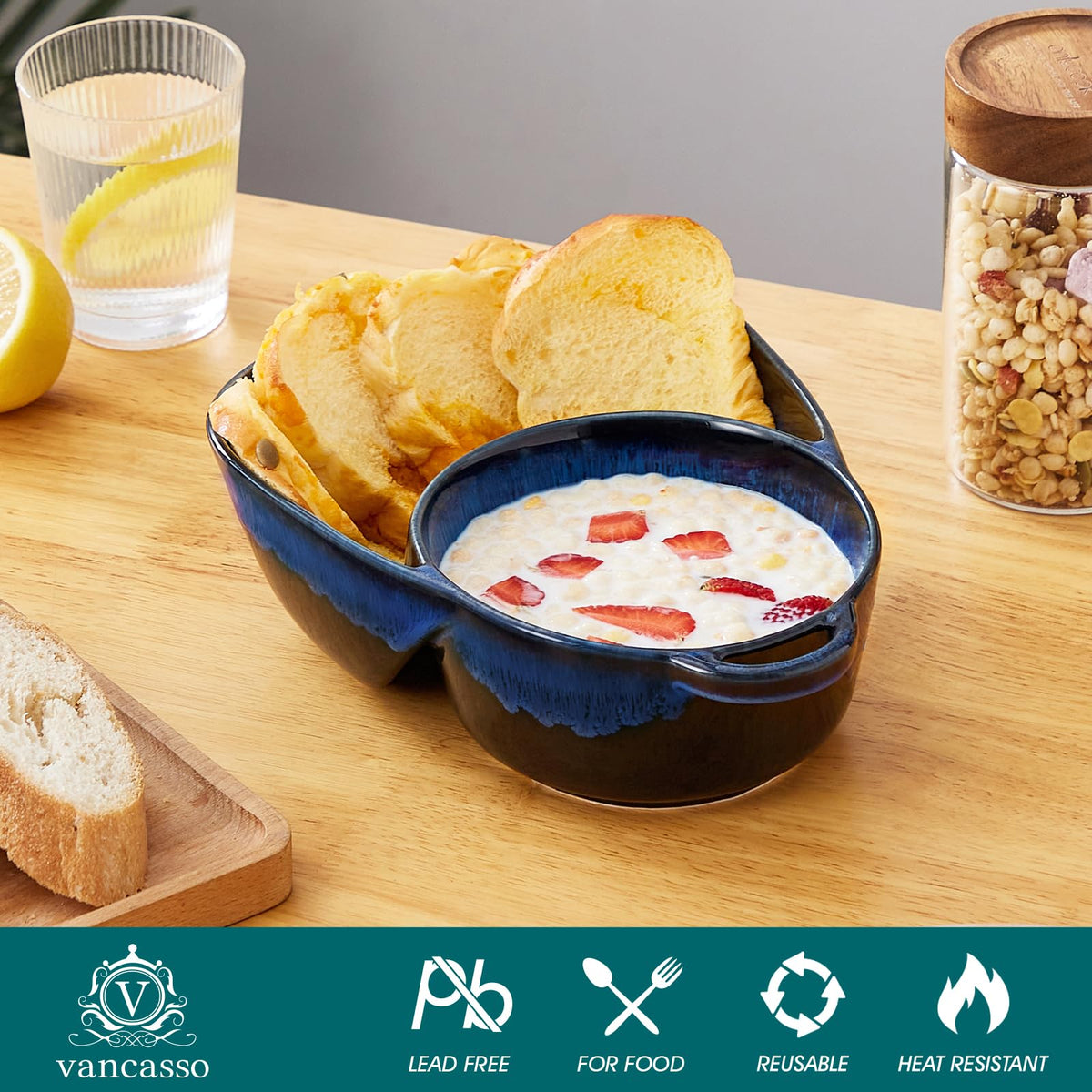 Starry Chip and Dip Bowl, Anti-Soggy Cereal Bowl, Soup and Sandwich Plate Combo, Breakfast Powls, Divided Snack Bowls