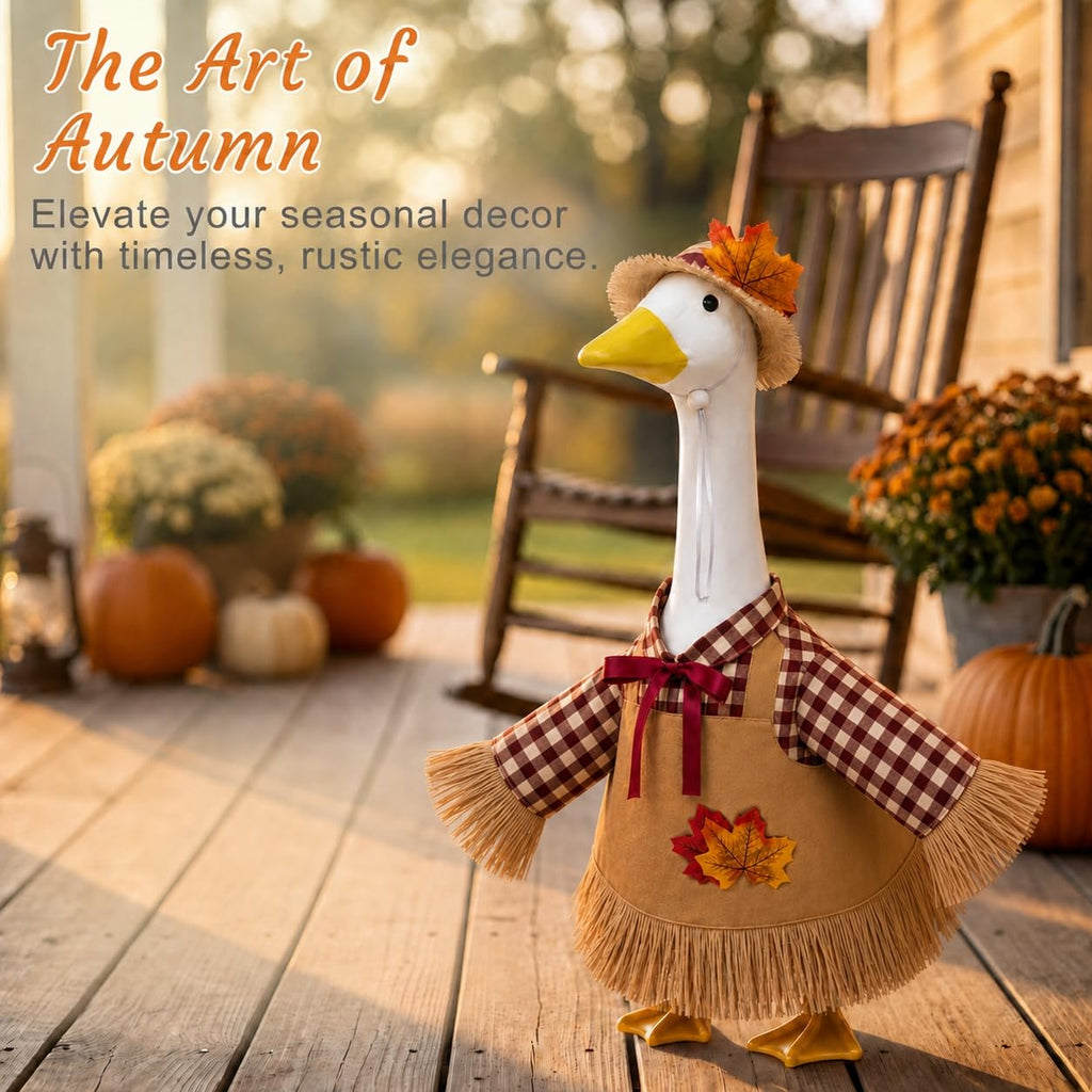 Scarecrow Fall Porch Goose Outfits for 23" Cement Goose Set