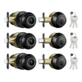 Black Exterior Door Lock Set with Deadbolt Keyed Different 3Pack