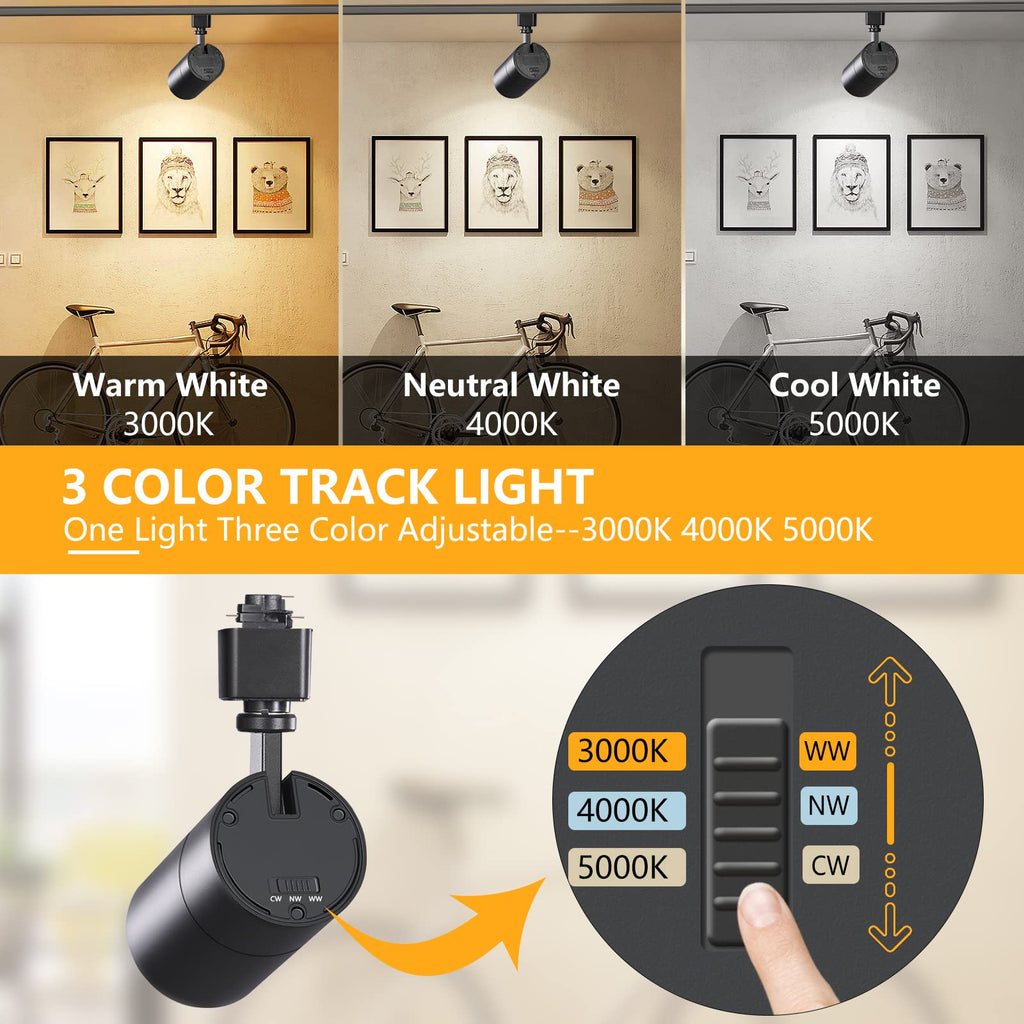 20W H Track Lighting Heads Dimmable, Black 1 Pack