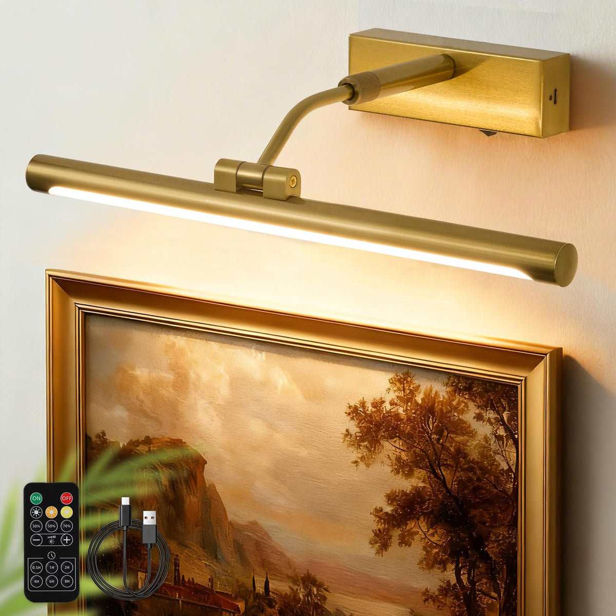 Picture Lights for Wall Battery Operated,16 Inch Wireless Rechargeable Art Lights for Pictures,3CCT Dimmable