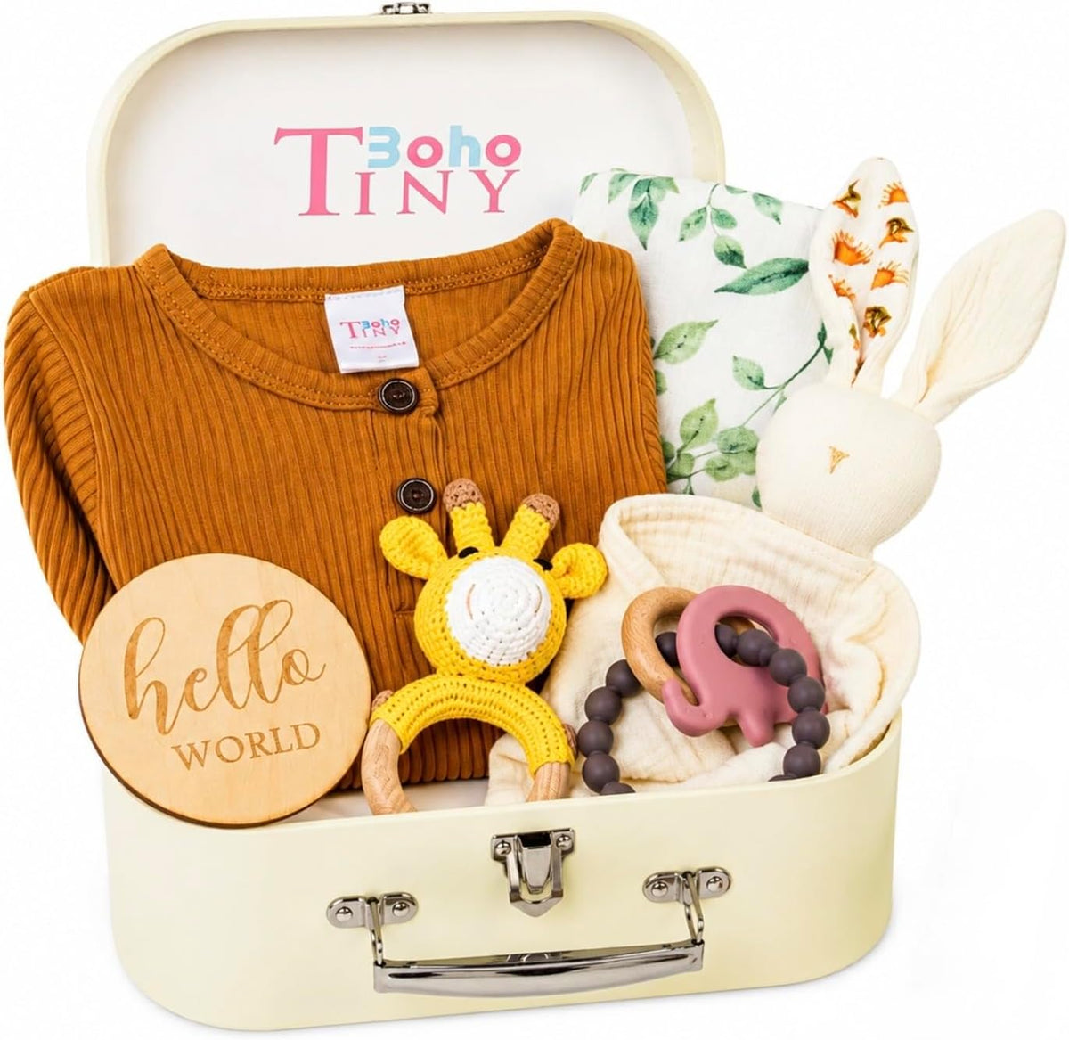 6 Piece Baby Gift Basket, Baby Shower Gifts Piece, Baby Gift Set, 0-12 Months, New Baby Girl/Boy Gift, Newborn Gift