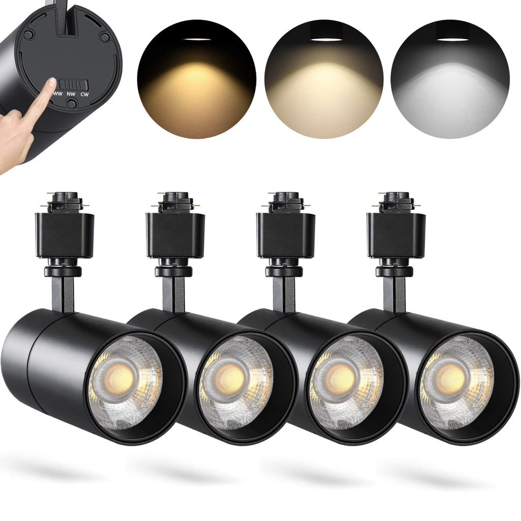 20W H Track Lighting Heads Dimmable, Black 4 Pack