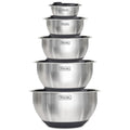 Mixing Bowls Set, 10 Piece Stainless Steel Kitchen Cookware, Non-Slip Silicone Base, Includes Tight Fit Lids