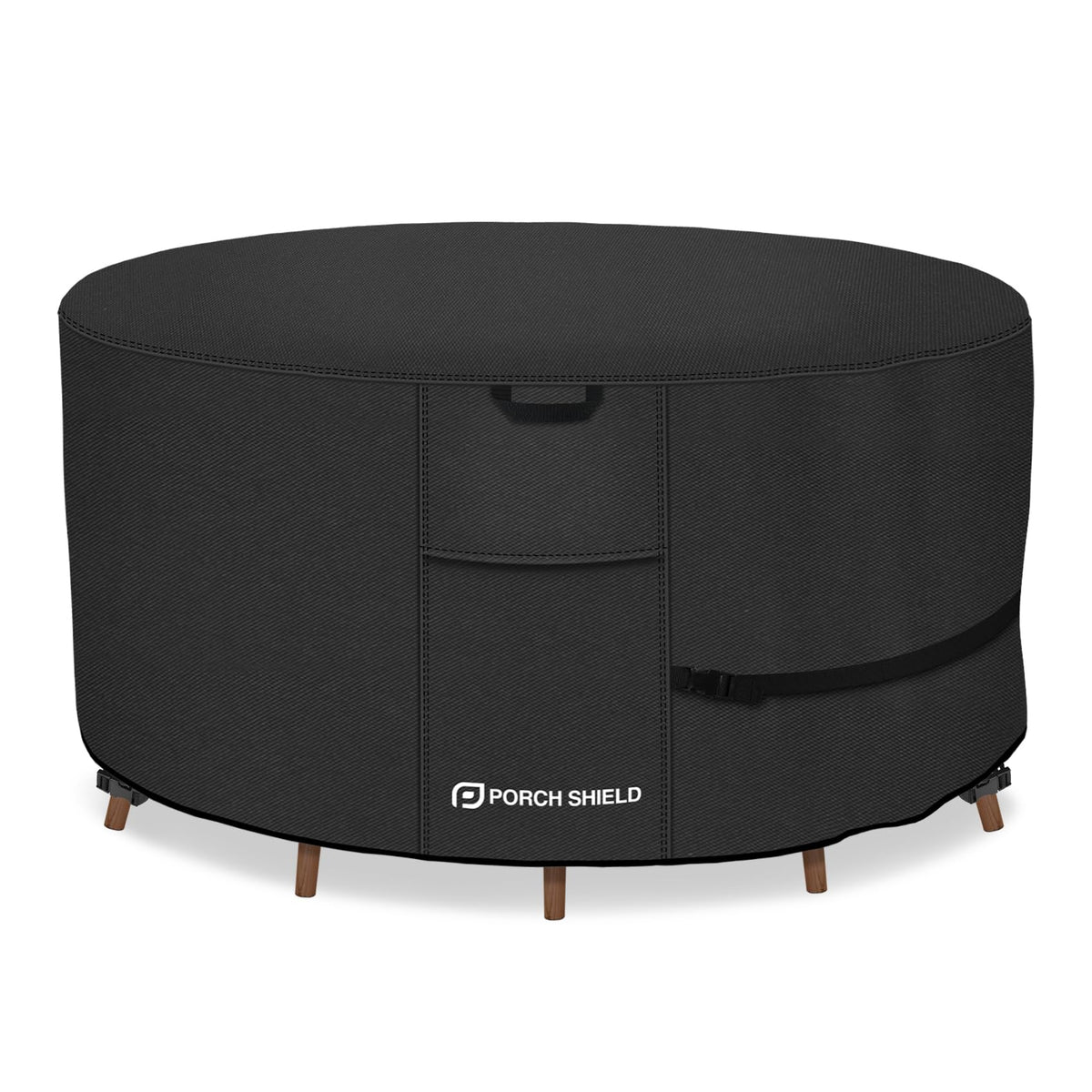 Waterproof 600D Round Patio Table Cover 96 inch, Black