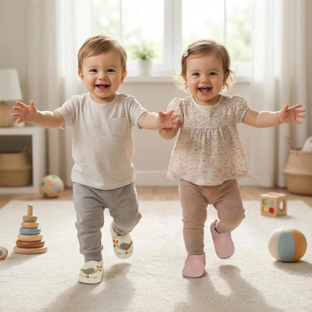 Leather Baby Shoes Soft Sole Baby Moccasins for Boys Girls