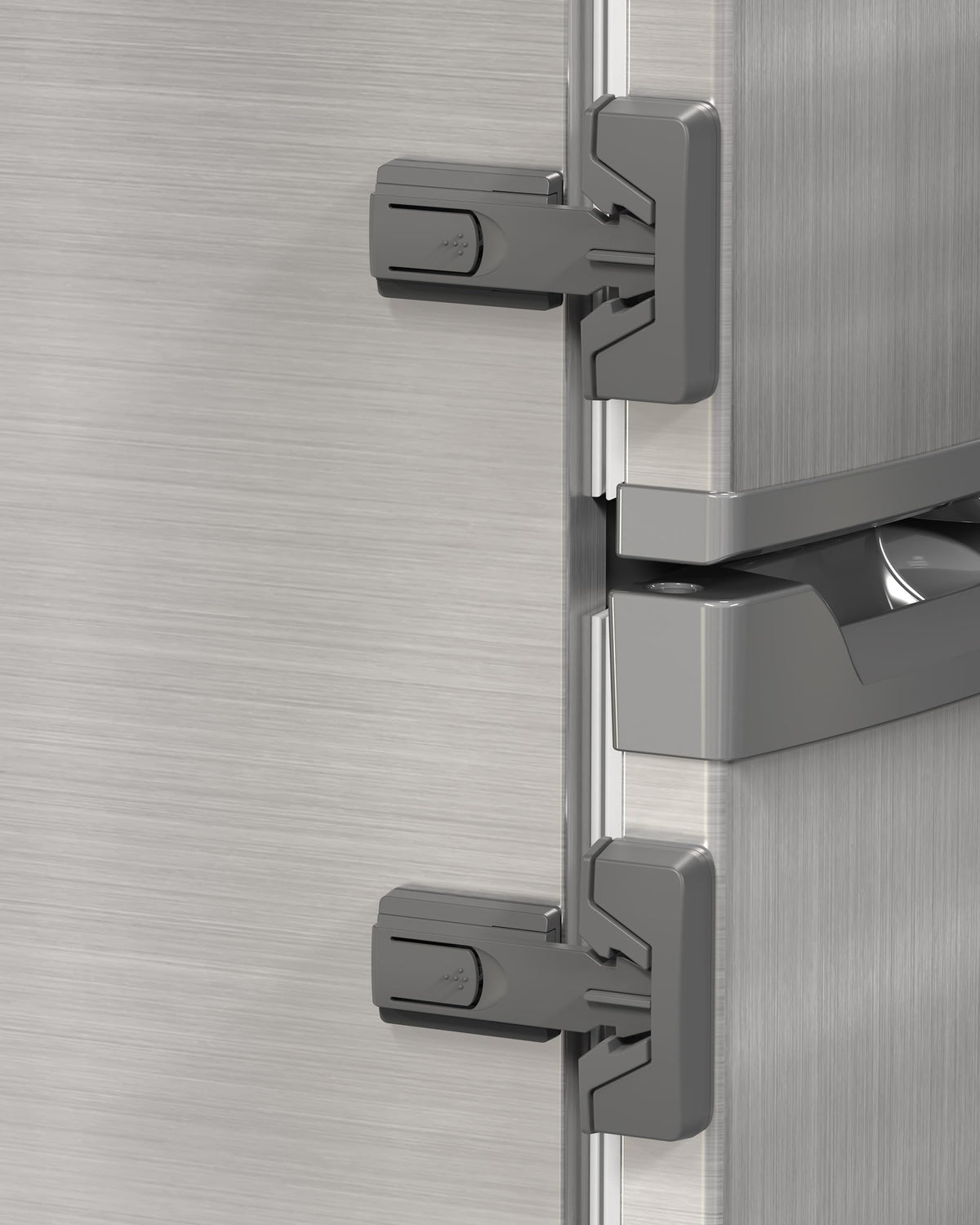 Child Safety Fridge Lock, Auto-Lock, Gray, 2-Pack