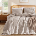 100% French Linen Duvet Cover Set 3Pcs, Comforter Cover