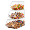 Set of 3 Stackable Candy Bins, Acrylic Pantry Storage, 3 Sizes