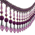 Beading Fringe Trimming Long Beads Tassel Curtain Trim Ribbon Trim for Cover Edge Decorative (Purple) - 3yards
