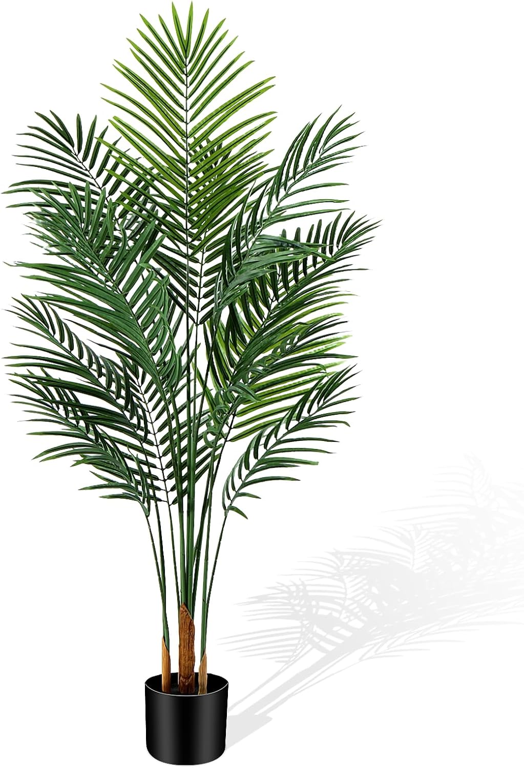 Artificial Palm Tree Outdoor 5ft, Large Fake Tropical Areca Palm Tree with 13 Trunks, Tall Faux Floor Plants