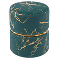 Round Velvet Vanity Ottoman Stool, Bedroom Footrest Atrovirens