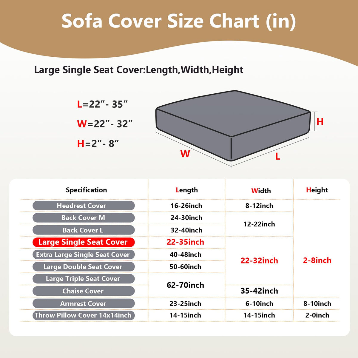 Couch Cushion Covers for Sofa Couch Covers Wear-Resistant Universal Sofa Cover Washable Stretch for Sectional