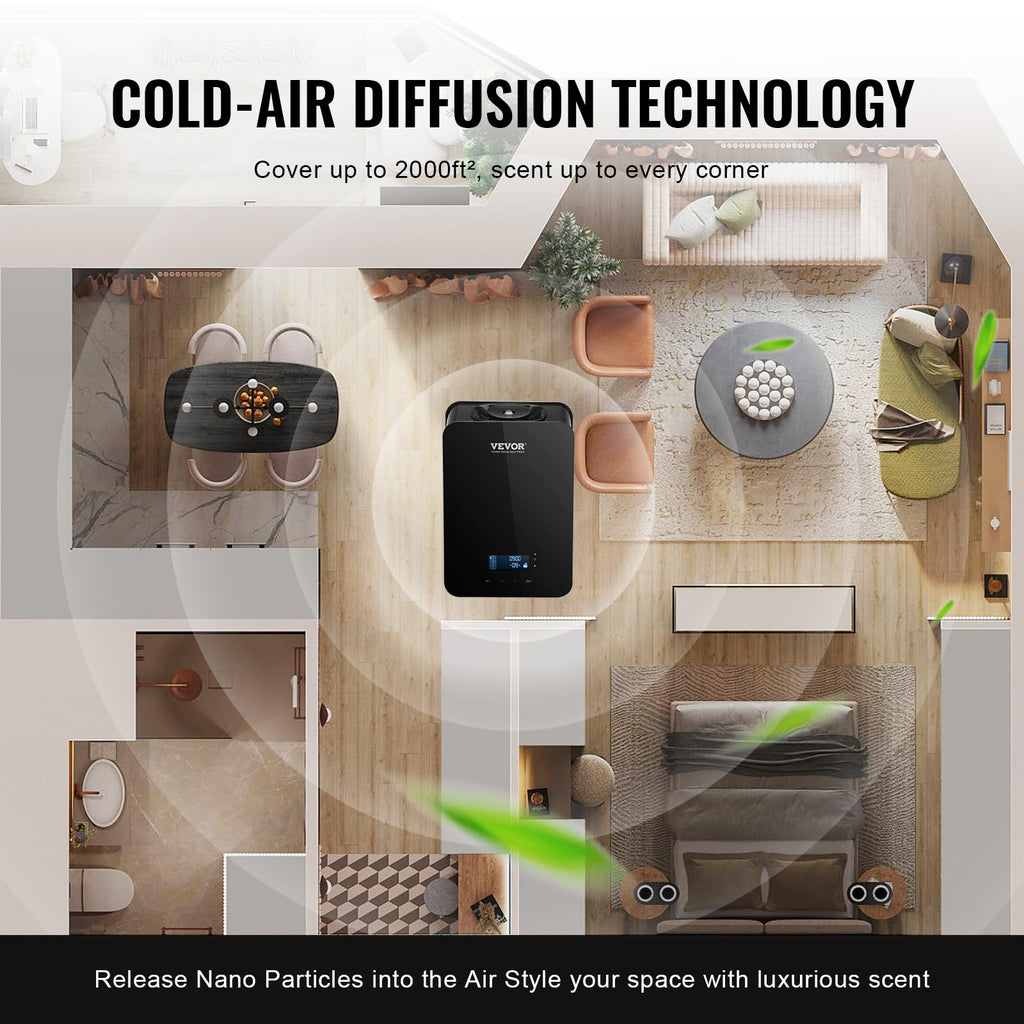 Upgrade HVAC Scent Diffuser, Smart Scent Air Machine, with Cold Air Technology, Waterless Essential Oil