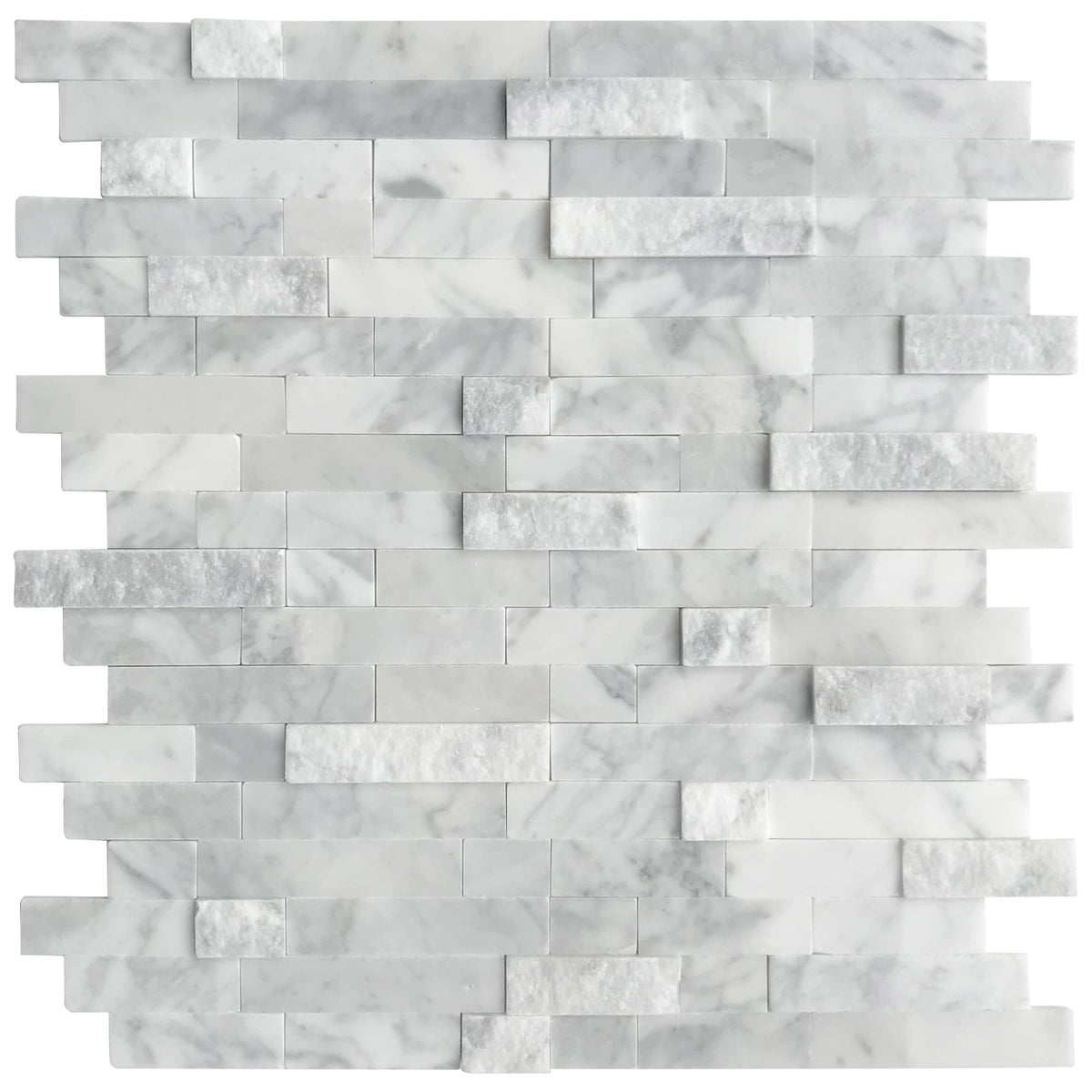 5-Sheet Peel and Stick Mosaic Natural 3D Stone Self Adhesive Marble Tiles, 11.5" x 10.7" Stick on Backsplash Bathroom