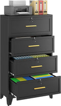 4 Drawer Metal File Cabinet with Lock,Lateral Filing Storage Cabinets,Steel Wide File Organization for