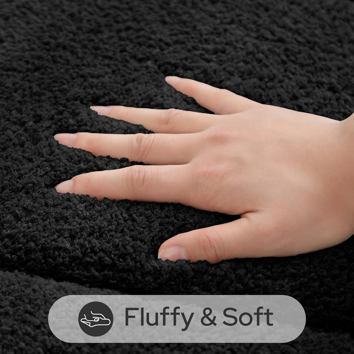 Black Bathroom Rugs Sets, 2 Piece Small Bathroom Rugs, Soft, Absorbent Microfiber Mats, Machine Washable Bath Mats