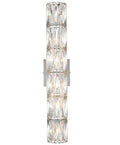24-Inch Six-Light Modern Chrome Crystal Wall Sconce for Vanities