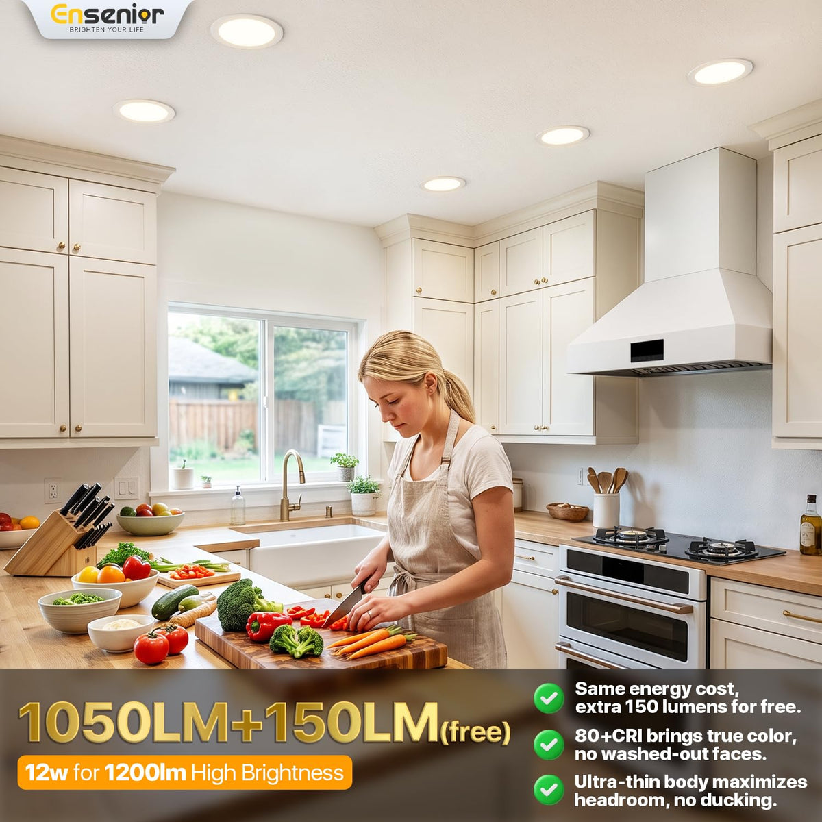 6 Pack 6 Inch 5000K Dimmable Canless Wafer LED Recessed Light