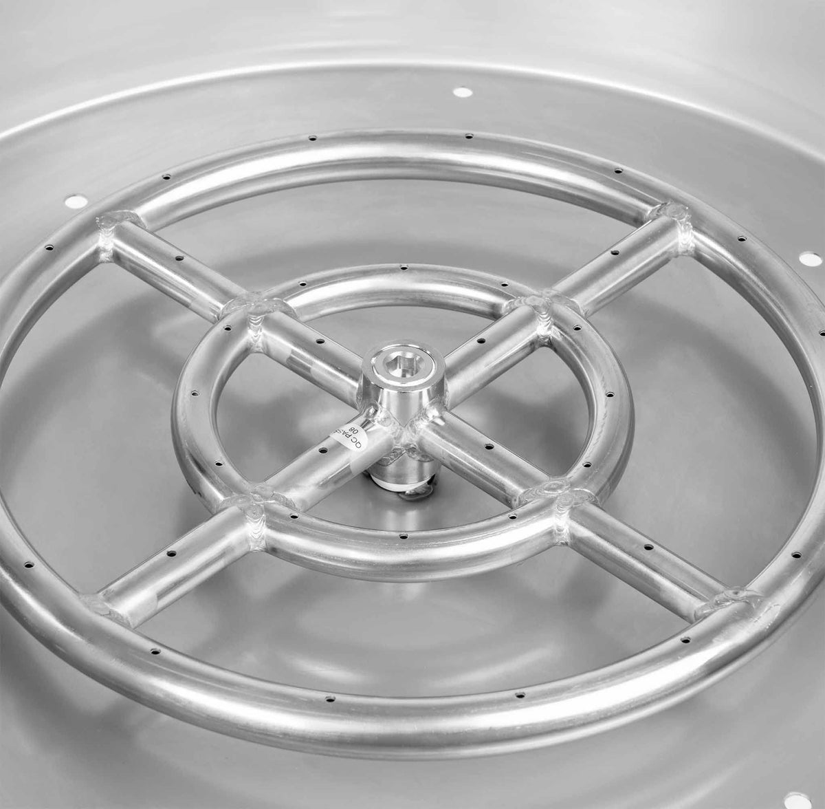 19" Round Drop-in Fire Pit Pan w/ 12" Burner, Stainless Steel, 92, 000 BTU, Natural Gas or Propane, for Easy