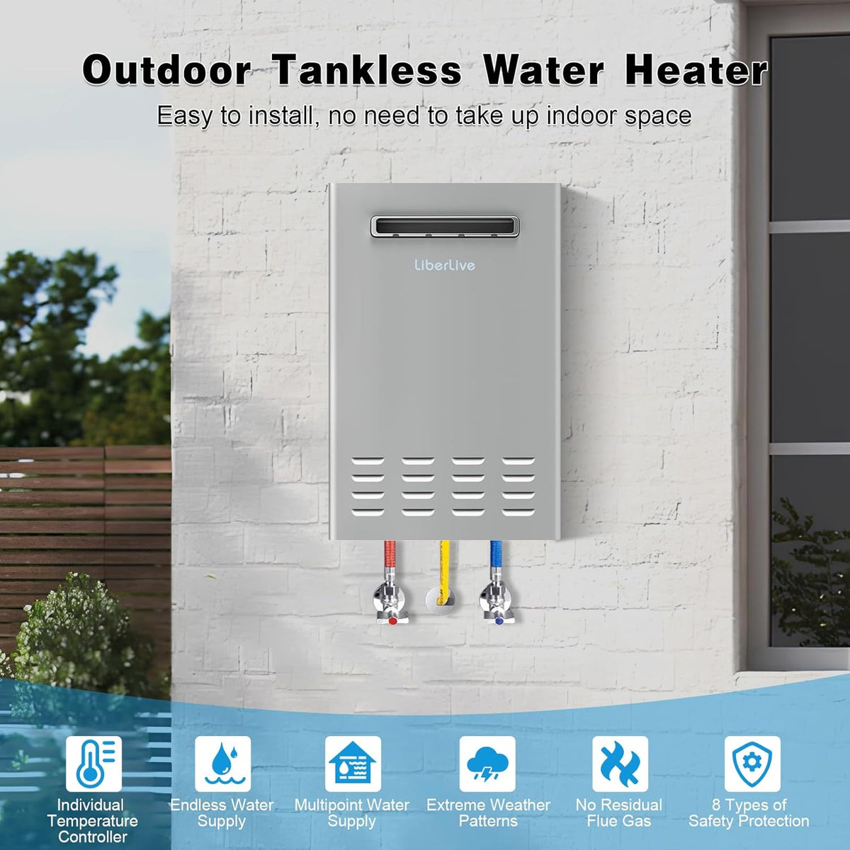 Natural Gas Tankless Water Heater, Outdoor Installation